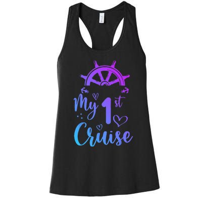 My First Cruise Men Women And Funny Cruise Women's Racerback Tank