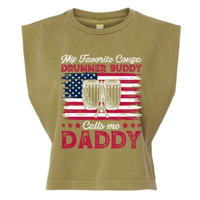 My Favorite Conga Drummer Buddy Calls Me Daddy Gift Garment-Dyed Women's Muscle Tee