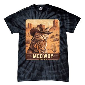 Meowdy! Funny Country Music Cat Cowboy Hat Poster Tie-Dye T-Shirt