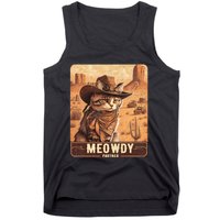 Meowdy! Funny Country Music Cat Cowboy Hat Poster Tank Top