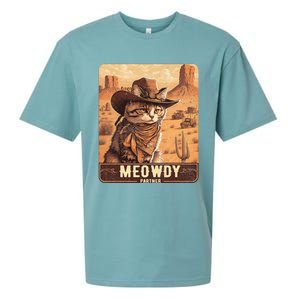 Meowdy! Funny Country Music Cat Cowboy Hat Poster Sueded Cloud Jersey T-Shirt