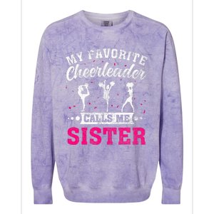 My Favorite Cheerleader Calls Me Sister Cheerleading Colorblast Crewneck Sweatshirt