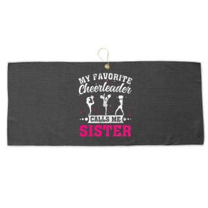 My Favorite Cheerleader Calls Me Sister Cheerleading Large Microfiber Waffle Golf Towel