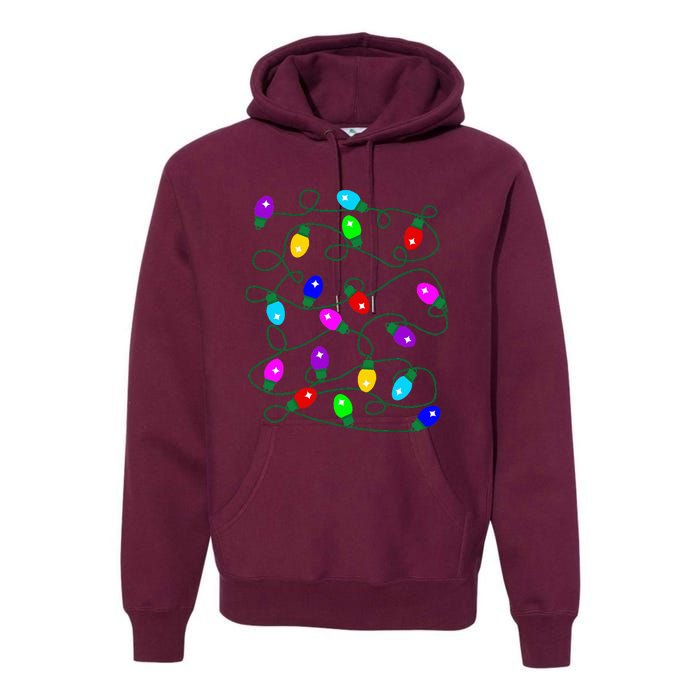 My Favorite Color Is Christmas Lights Funny Pajama Xmas Premium Hoodie