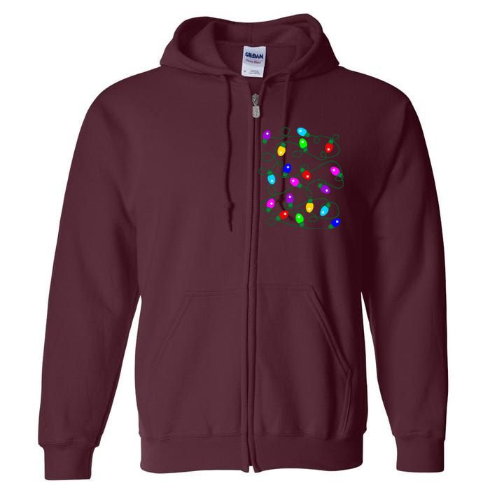 My Favorite Color Is Christmas Lights Funny Pajama Xmas Full Zip Hoodie