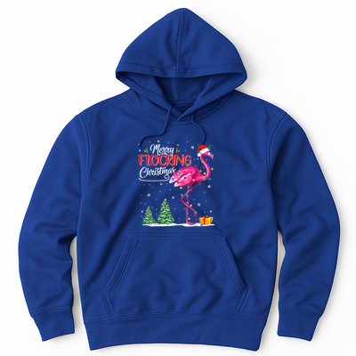 Merry Flocking Christmas Flamingo Pink In Santa Hat Xmas Cute Gift Hoodie