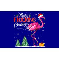 Merry Flocking Christmas Flamingo Pink In Santa Hat Xmas Cute Gift Bumper Sticker