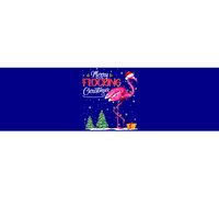 Merry Flocking Christmas Flamingo Pink In Santa Hat Xmas Cute Gift Bumper Sticker