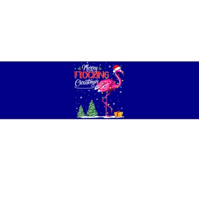 Merry Flocking Christmas Flamingo Pink In Santa Hat Xmas Cute Gift Bumper Sticker