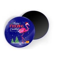 Merry Flocking Christmas Flamingo Pink In Santa Hat Xmas Cute Gift Magnet