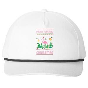 Merry Flocking Christmas Pajama Funny Flamingo Ugly Xmas Gift Snapback Five-Panel Rope Hat