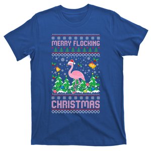 Merry Flocking Christmas Pajama Funny Flamingo Ugly Xmas Gift T-Shirt