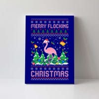 Merry Flocking Christmas Pajama Funny Flamingo Ugly Xmas Gift Canvas