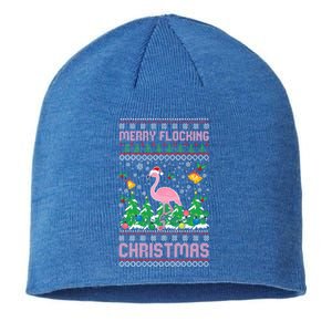 Merry Flocking Christmas Pajama Funny Flamingo Ugly Xmas Gift Sustainable Beanie