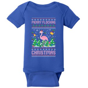 Merry Flocking Christmas Pajama Funny Flamingo Ugly Xmas Gift Baby Bodysuit