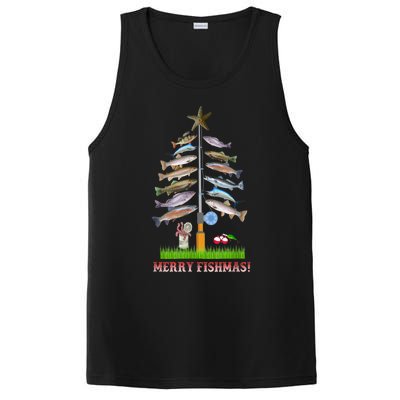 Merry Fishmas Christmas Tree Funny Gift Cute Gift PosiCharge Competitor Tank