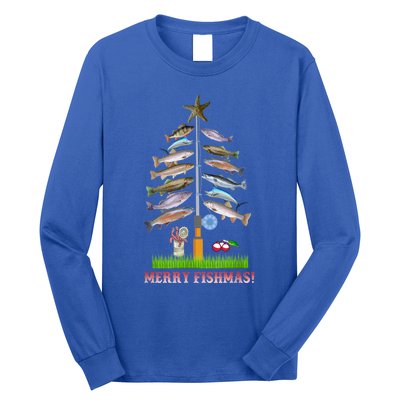 Merry Fishmas Christmas Tree Funny Gift Cute Gift Long Sleeve Shirt