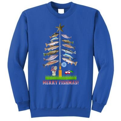 Merry Fishmas Christmas Tree Funny Gift Cute Gift Sweatshirt