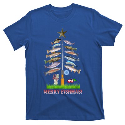 Merry Fishmas Christmas Tree Funny Gift Cute Gift T-Shirt