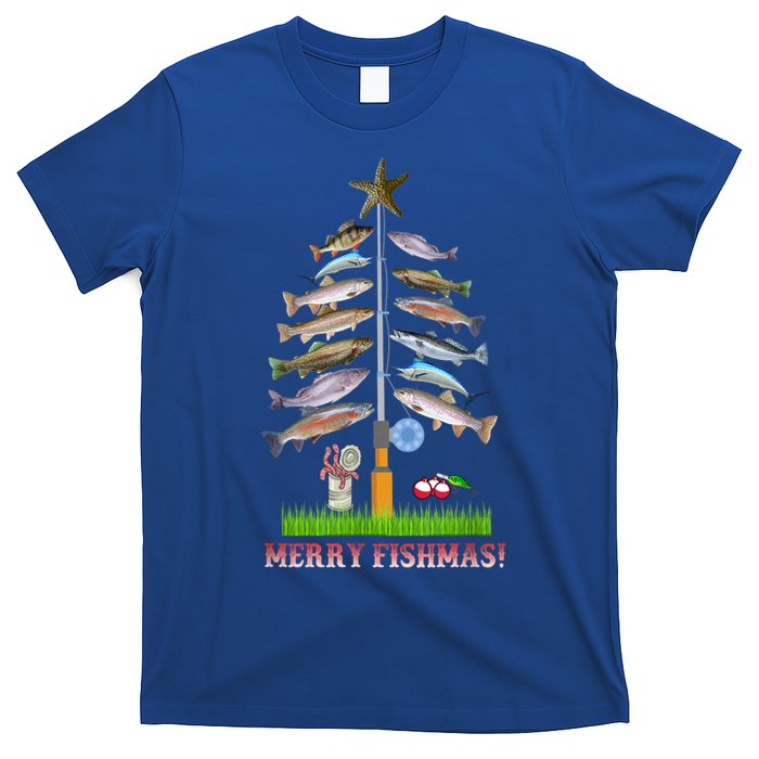 Merry Fishmas Christmas Tree Funny Gift Cute Gift T-Shirt