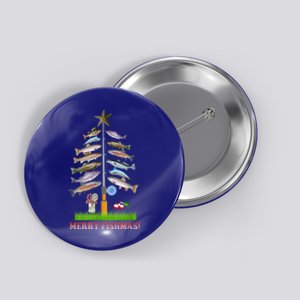 Merry Fishmas Christmas Tree Funny Gift Cute Gift Button