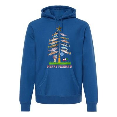 Merry Fishmas Christmas Tree Funny Gift Cute Gift Premium Hoodie