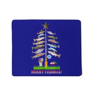 Merry Fishmas Christmas Tree Funny Gift Cute Gift Mousepad