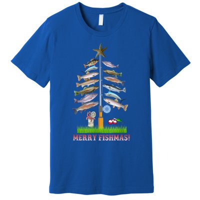 Merry Fishmas Christmas Tree Funny Gift Cute Gift Premium T-Shirt