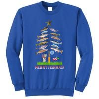 Merry Fishmas Christmas Tree Funny Gift Cute Gift Tall Sweatshirt