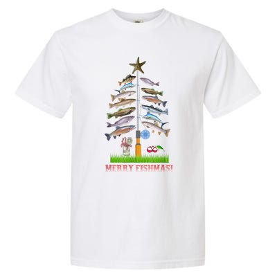 Merry Fishmas Christmas Tree Funny Gift Cute Gift Garment-Dyed Heavyweight T-Shirt