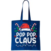 Matching Family Christmas Pajama Xmas Lights Pop Pop Claus Gift Tote Bag