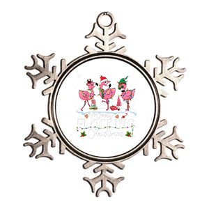 Merry Flocking Christmas Pink Flamingo Snow Lights Xmas Tree Cool Gift Metallic Star Ornament