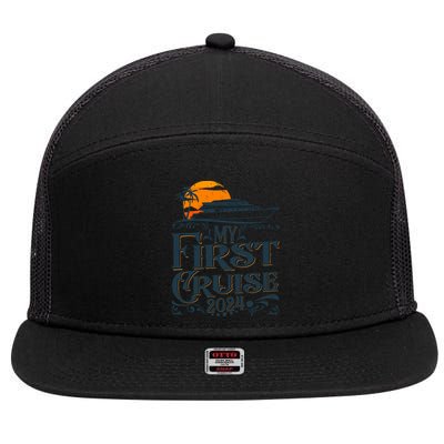 My First Cruise 2024 Family Vacation Cruise Ship Travel 7 Panel Mesh Trucker Snapback Hat