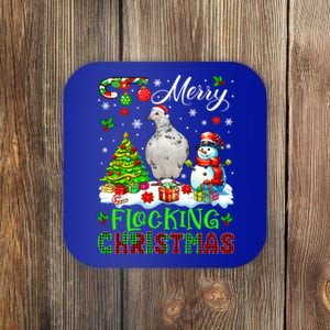 Merry Flocking Christmas Santa Pigeon Xmas Symbols Snow Cute Gift Coaster