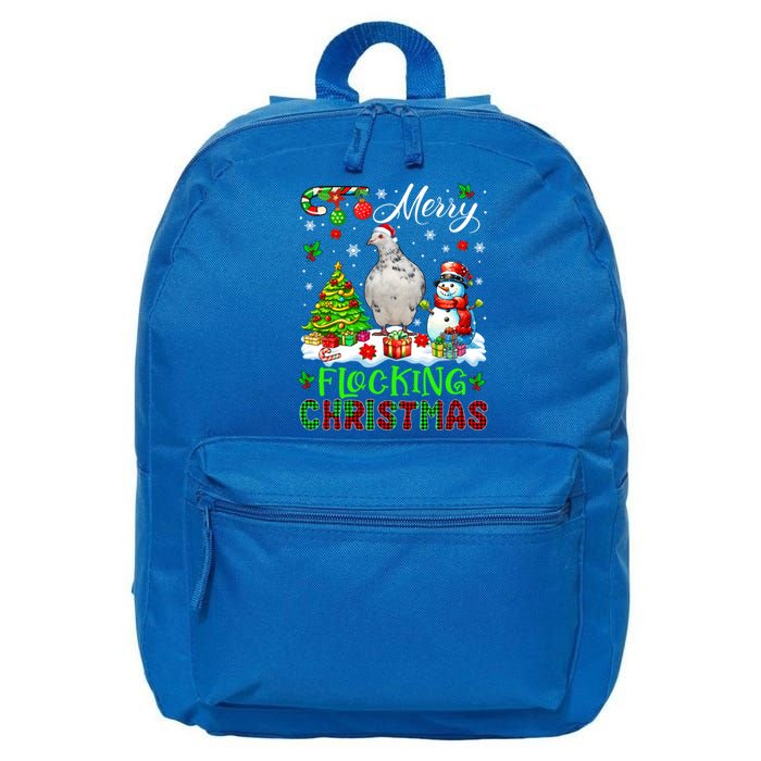 Merry Flocking Christmas Santa Pigeon Xmas Symbols Snow Cute Gift 16 in Basic Backpack