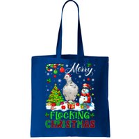 Merry Flocking Christmas Santa Pigeon Xmas Symbols Snow Cute Gift Tote Bag