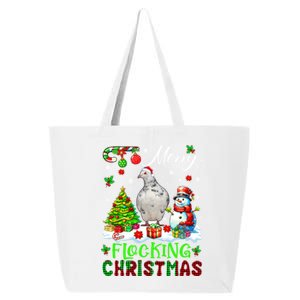 Merry Flocking Christmas Santa Pigeon Xmas Symbols Snow Cute Gift 25L Jumbo Tote