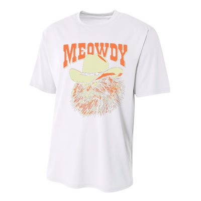 Meowdy! Funny Country Music Cat Cow Hat Vintage Performance Sprint T-Shirt