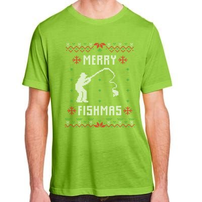 Merry Fish Christmas Fishing Design Dad Mom Gift Graphic Meaningful Gift Adult ChromaSoft Performance T-Shirt