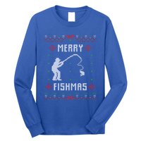 Merry Fish Christmas Fishing Design Dad Mom Gift Graphic Meaningful Gift Long Sleeve Shirt