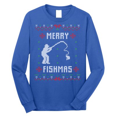 Merry Fish Christmas Fishing Design Dad Mom Gift Graphic Meaningful Gift Long Sleeve Shirt