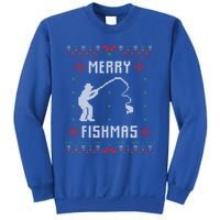 Merry Fish Christmas Fishing Design Dad Mom Gift Graphic Meaningful Gift Sweatshirt