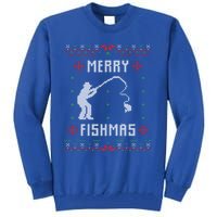 Merry Fish Christmas Fishing Design Dad Mom Gift Graphic Meaningful Gift Tall Sweatshirt