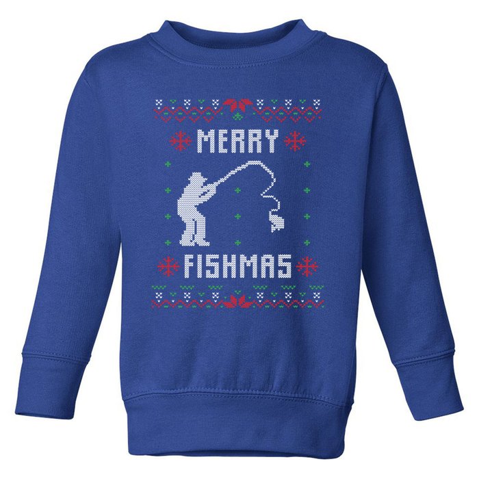 Merry Fish Christmas Fishing Design Dad Mom Gift Graphic Meaningful Gift Toddler Sweatshirt