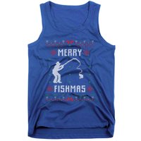 Merry Fish Christmas Fishing Design Dad Mom Gift Graphic Meaningful Gift Tank Top