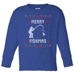 Merry Fish Christmas Fishing Design Dad Mom Gift Graphic Meaningful Gift Toddler Long Sleeve Shirt