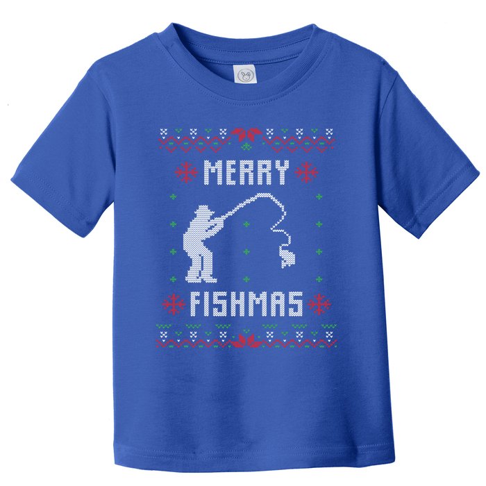 Merry Fish Christmas Fishing Design Dad Mom Gift Graphic Meaningful Gift Toddler T-Shirt