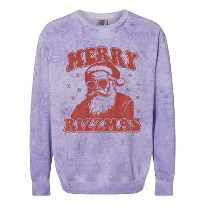 Merry Funny Christmas Rizz Santa Claus Rizzler Premium Colorblast Crewneck Sweatshirt