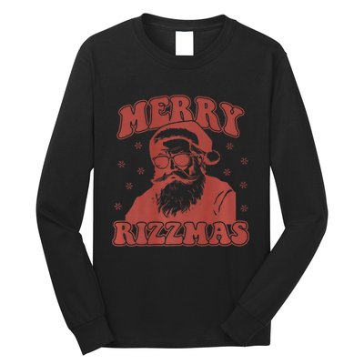 Merry Funny Christmas Rizz Santa Claus Rizzler Premium Long Sleeve Shirt