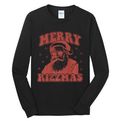 Merry Funny Christmas Rizz Santa Claus Rizzler Premium Tall Long Sleeve T-Shirt